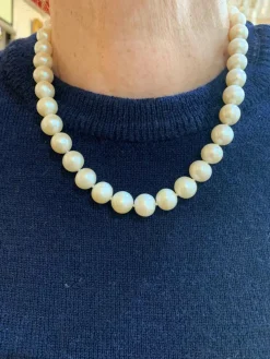 Collier Perle 11mm Or Jaune 18 Carats