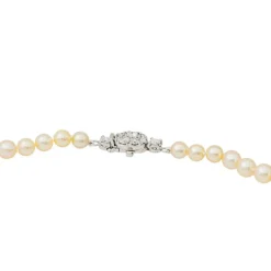 Collier Perle Or blanc Perle, Diamant