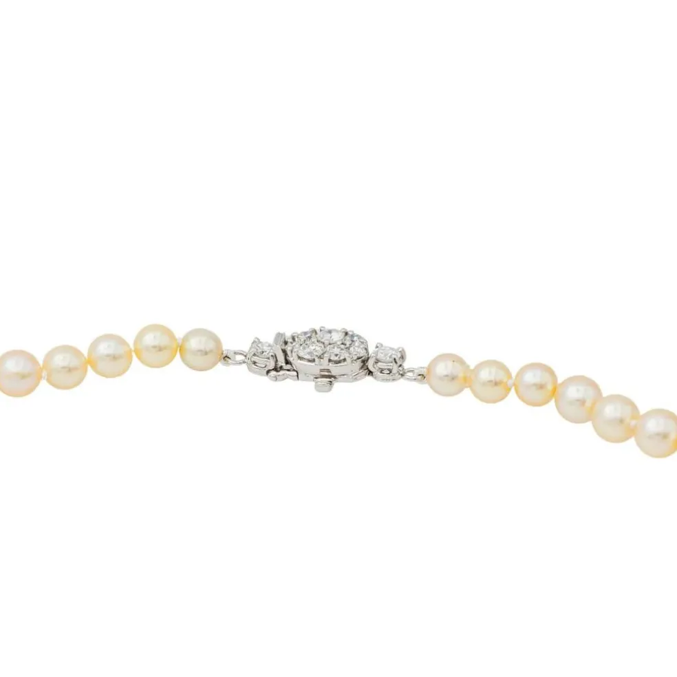 Collier Perle Or blanc Perle, Diamant