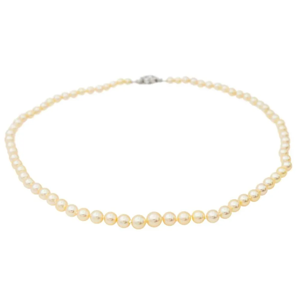 Collier Perle Or blanc Perle, Diamant