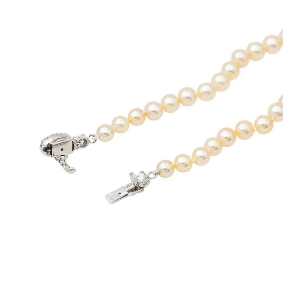 Collier Perle Or blanc Perle, Diamant