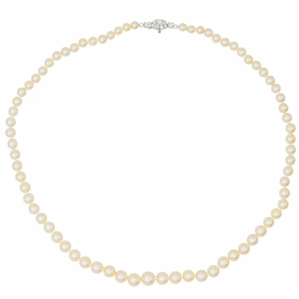 Collier Perle Or blanc Perle, Diamant