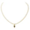 Collier Perle Or jaune Saphir, Diamant