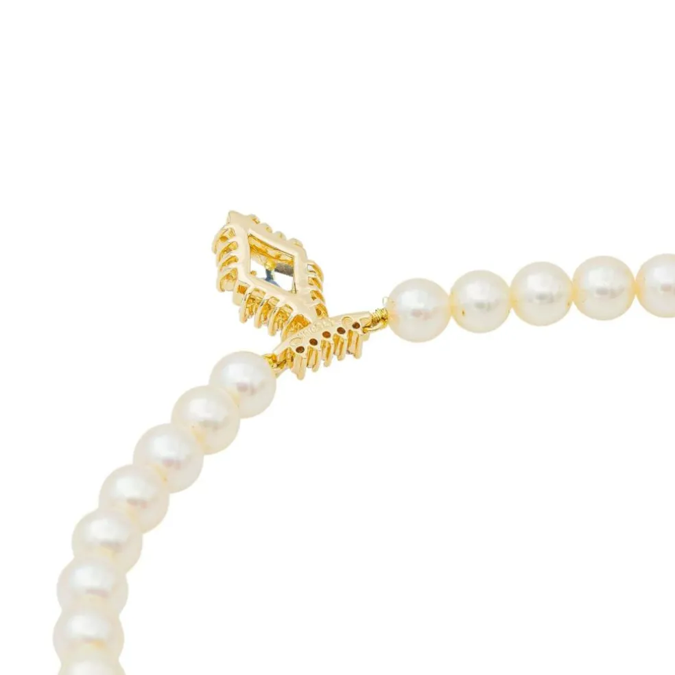 Collier Perle Or jaune Saphir, Diamant