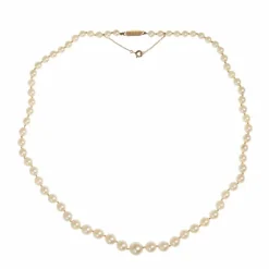 Collier Perles 40 cm Or Jaune 18 Carats