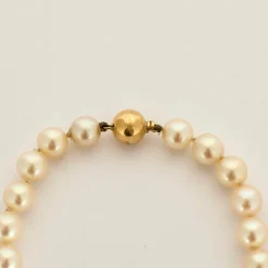 Collier Perles Akoya or jaune