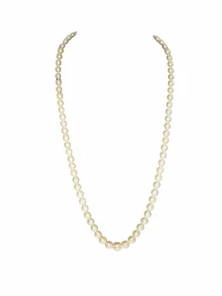Collier perles de culture, fermoir or et diamants