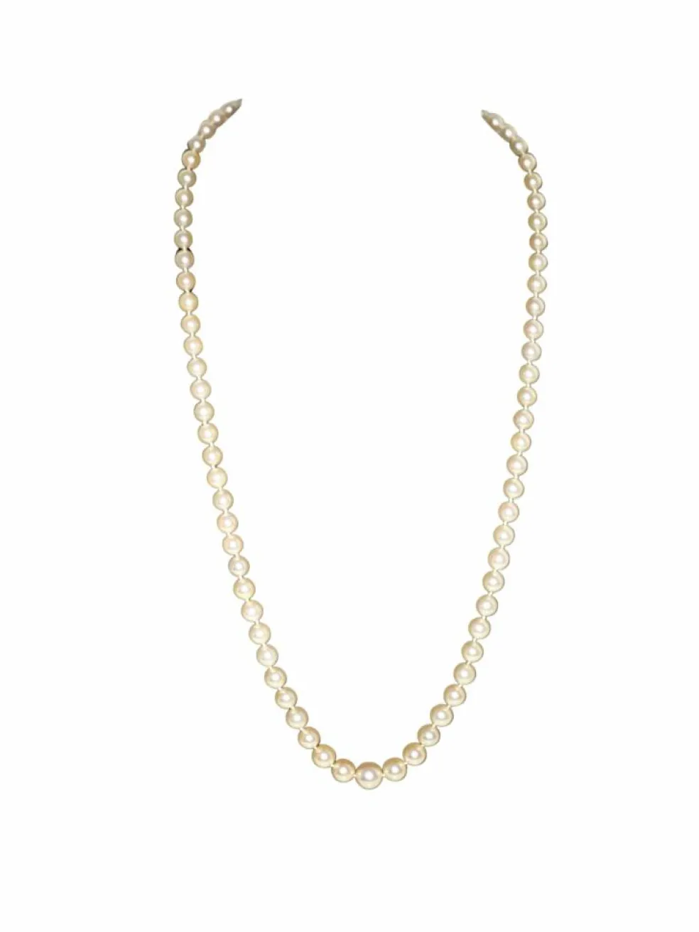 Collier perles de culture, fermoir or et diamants