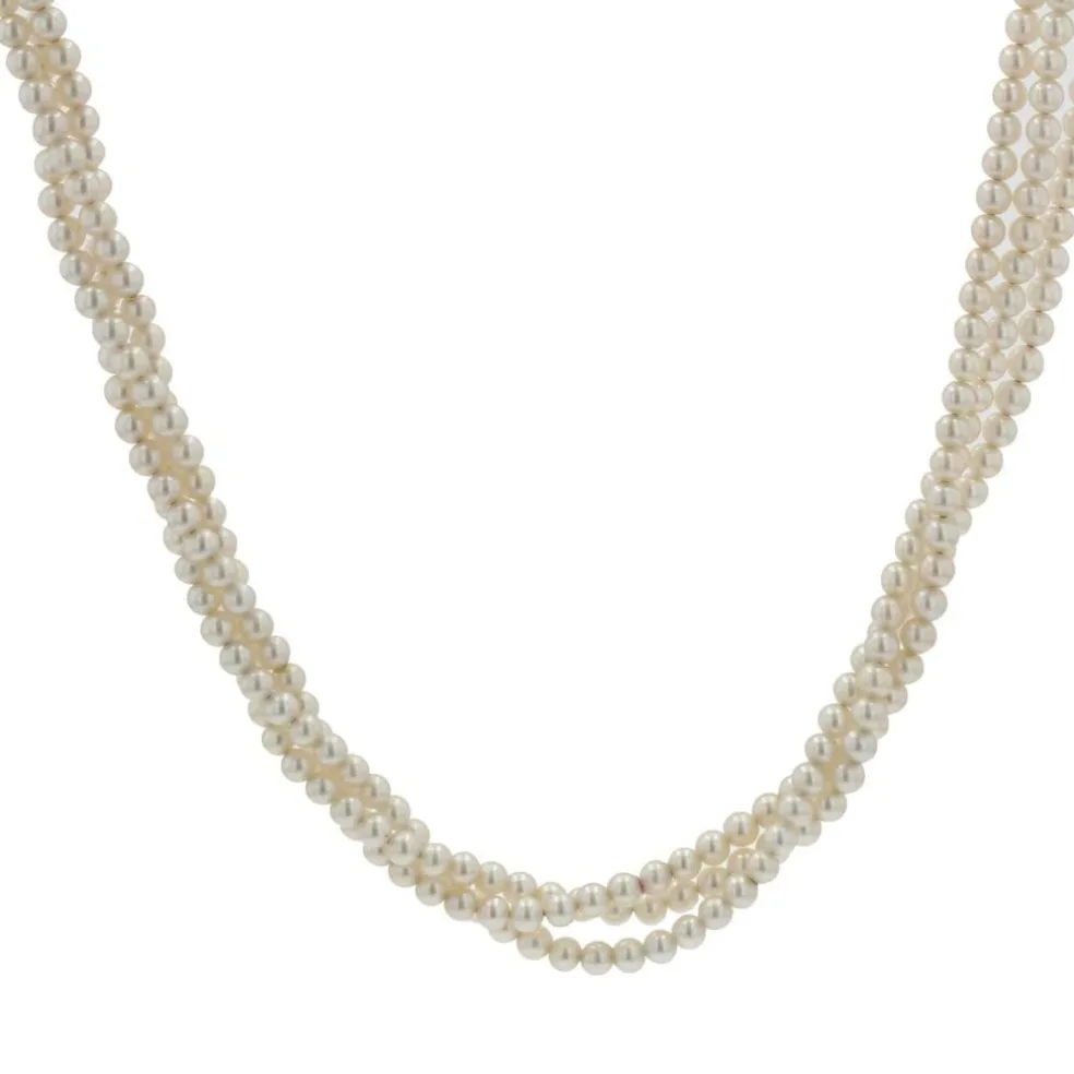 Collier perles de culture et fermoir ancien en or