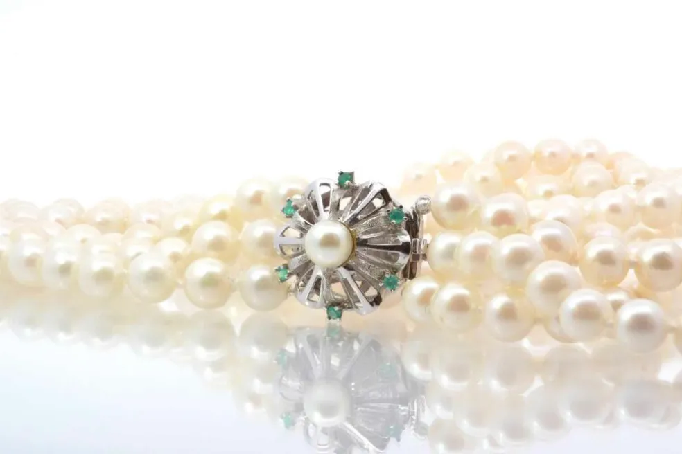 Collier perles de culture trois rangs