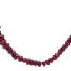Collier perles de rubis facettés