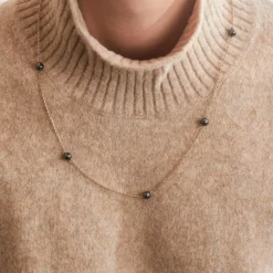 Collier Perles D'hématite Or Jaune