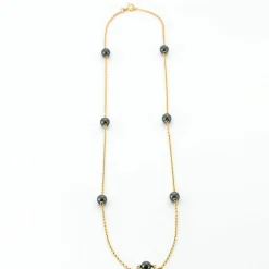 Collier Perles D'hématite Or Jaune