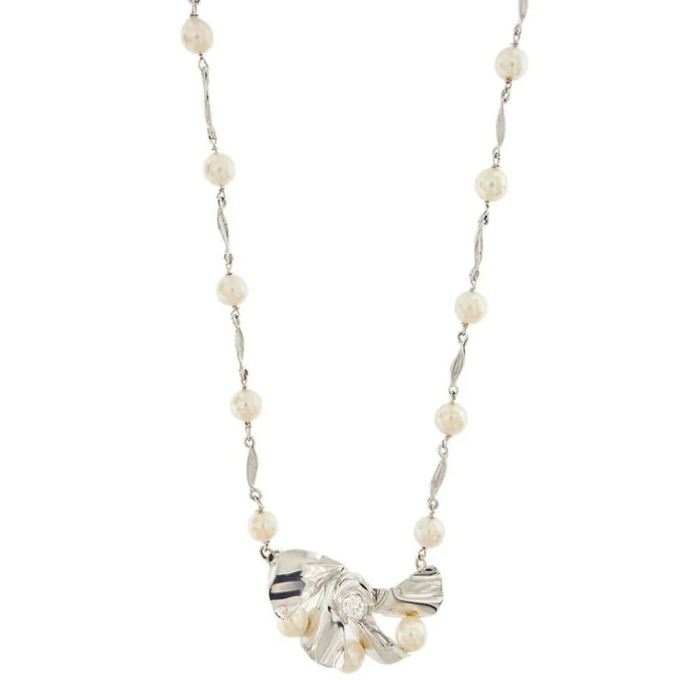 Collier perles diamants