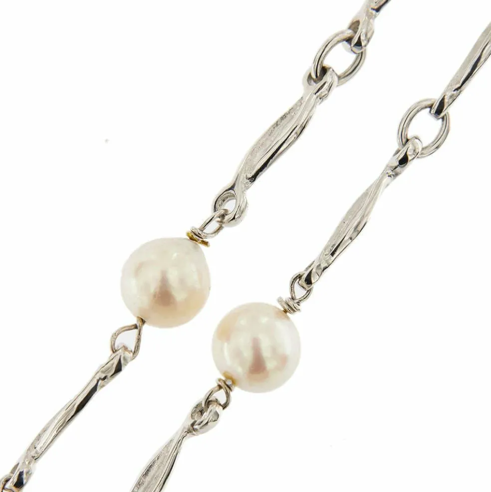 Collier perles diamants