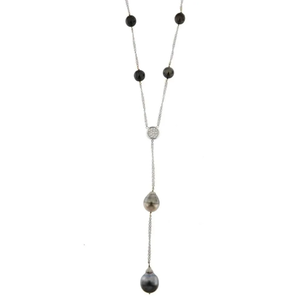 Collier perles et diamants