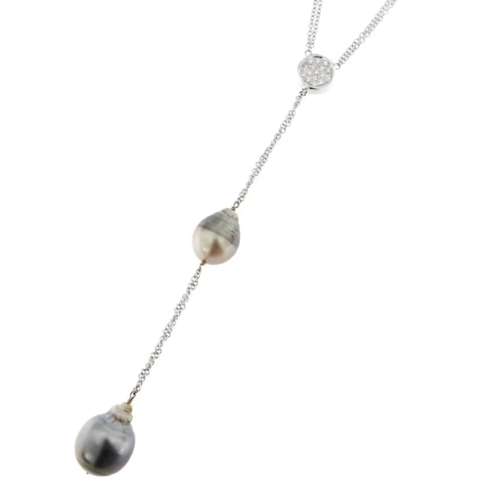 Collier perles et diamants