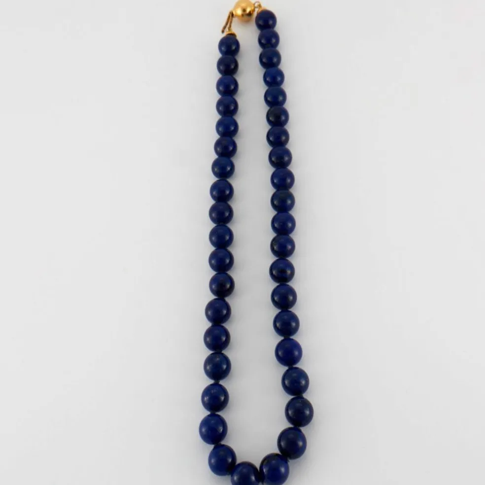 Collier perles Lapis Lazuli, Or