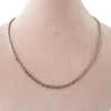 COLLIER PLAT VINTAGE OR BLANC