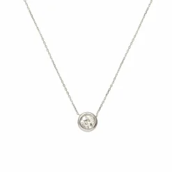 Collier Pneu Diamant Or Gris 18 Carats