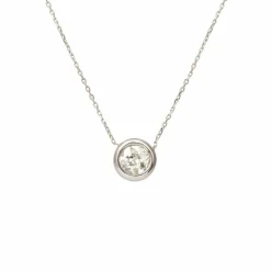 Collier Pneu Diamant Or Gris 18 Carats