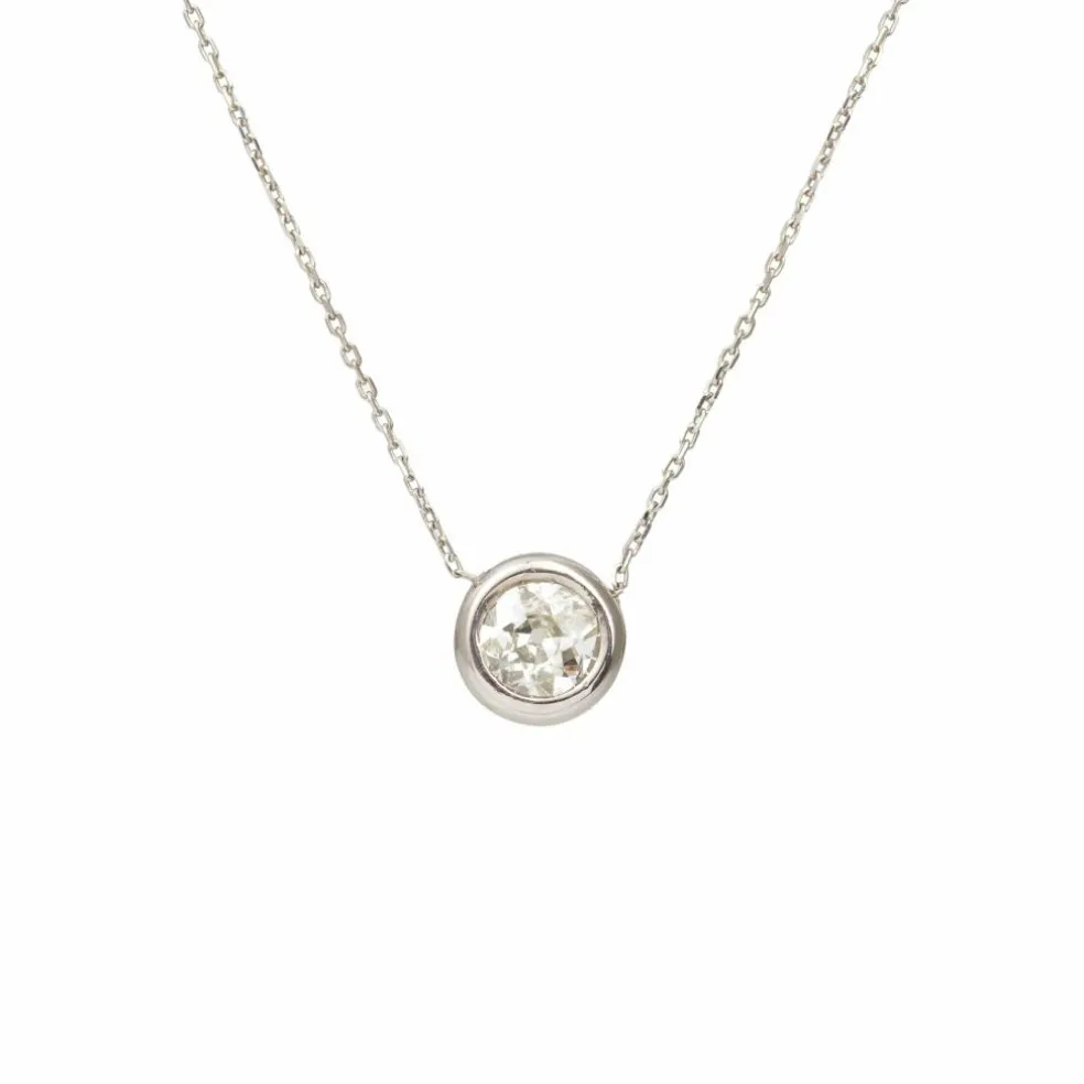 Collier Pneu Diamant Or Gris 18 Carats