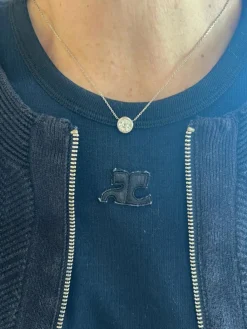Collier Pneu Diamant Or Gris 18 Carats