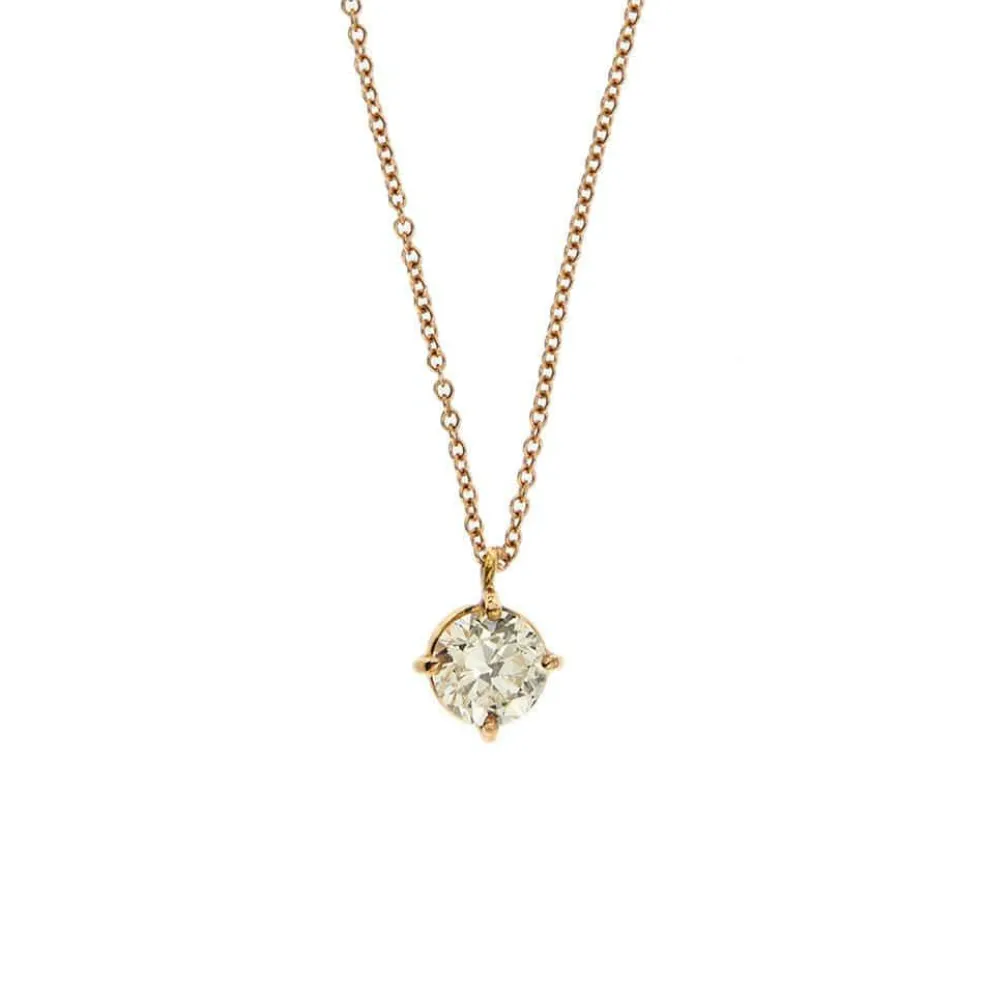 Collier point lumineux avec diamant de 0,73 ct