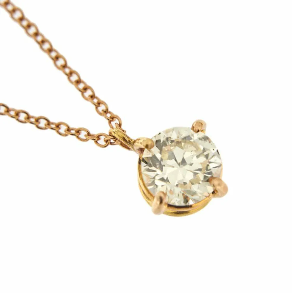Collier point lumineux avec diamant de 0,73 ct