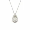 Collier poire diamants or blanc