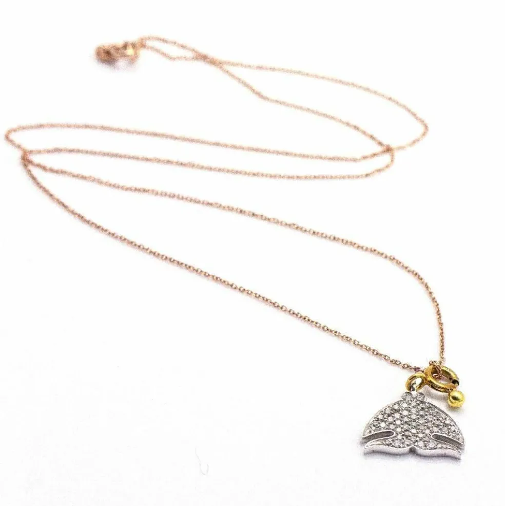 Collier "POISSON" Or bicolore Diamants