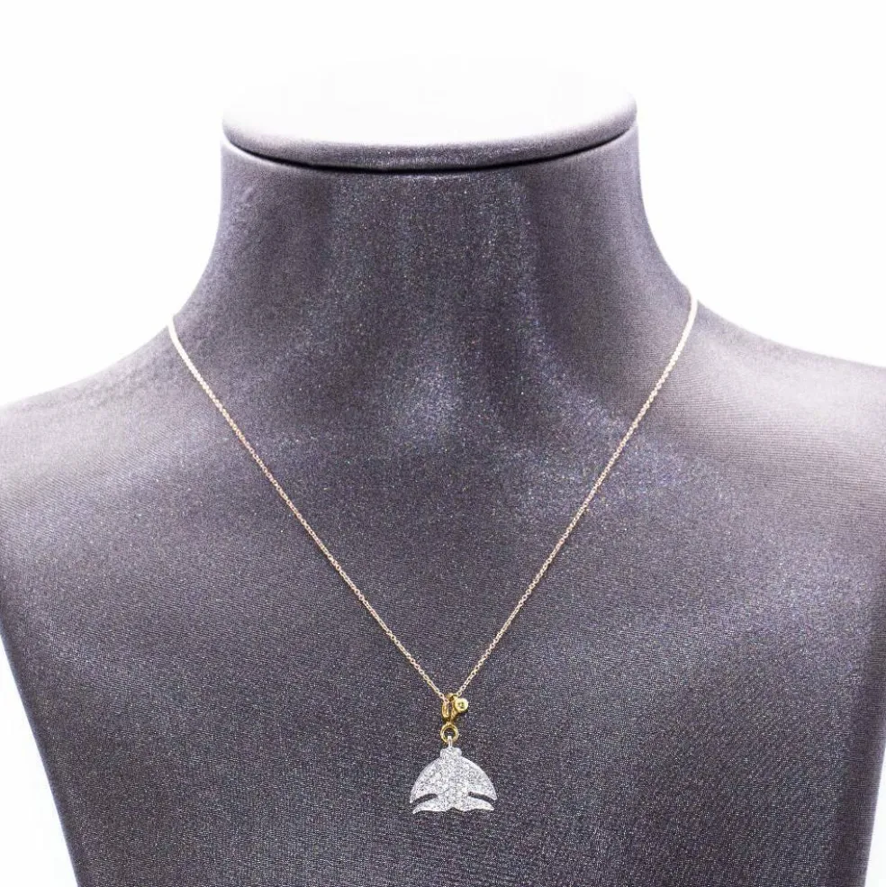 Collier "POISSON" Or bicolore Diamants