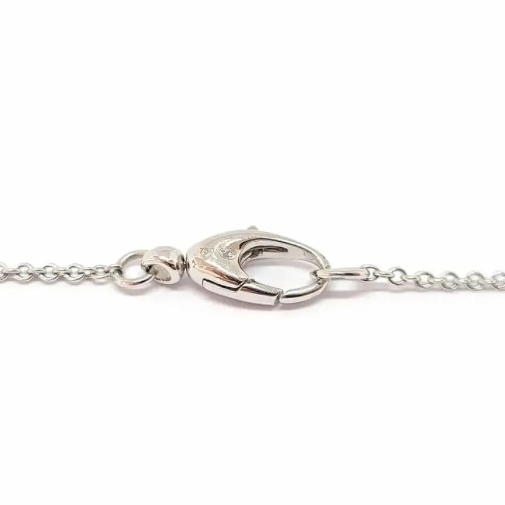 Collier péridot entourage diamants or blanc