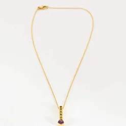 Collier Péridots, Améthyste en or jaune