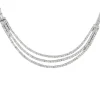Collier ras de cou en or blanc 18K (750 Millièmes) centré de 3 lignes de diamant