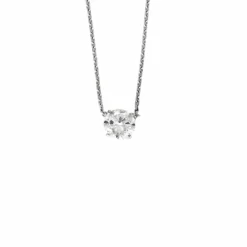 Collier ras de cou en or blanc et diamants