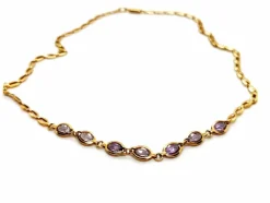 Collier Ras de cou Or jaune Améthyste