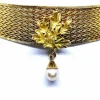 Collier Ras de cou Or jaune Perle