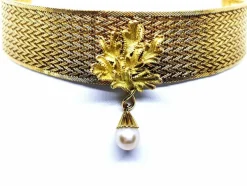 Collier Ras de cou Or jaune Perle