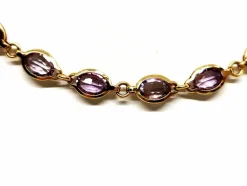 Collier Ras de cou Or jaune Améthyste