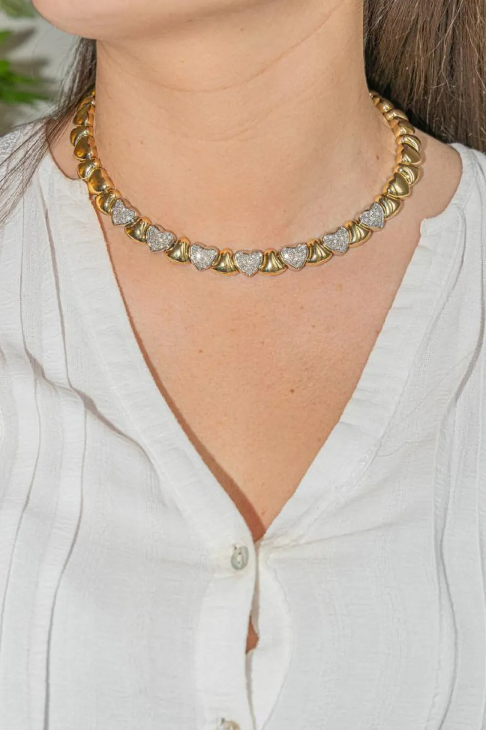 Collier Ras de cou Or jaune Diamant