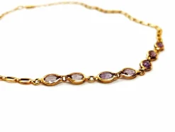 Collier Ras de cou Or jaune Améthyste