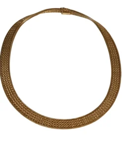 Collier Ras de Cou Rétro Or Jaune Maille Polonaise