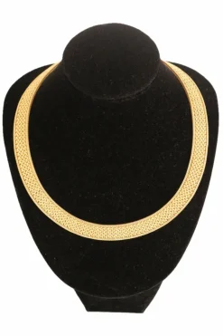 Collier Ras de Cou Rétro Or Jaune Maille Polonaise