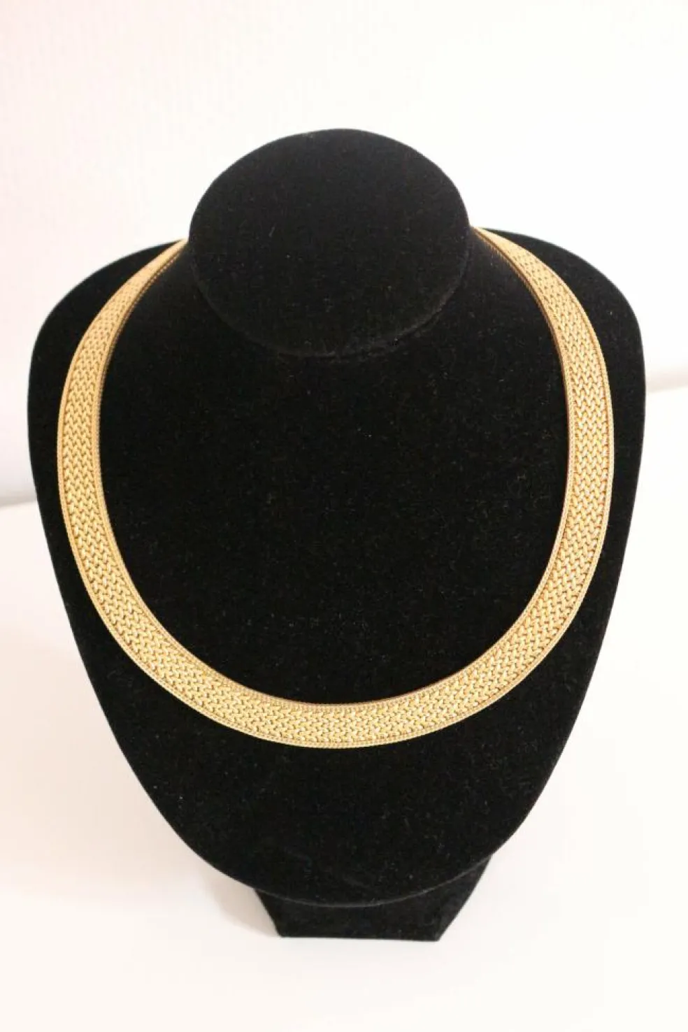 Collier Ras de Cou Rétro Or Jaune Maille Polonaise