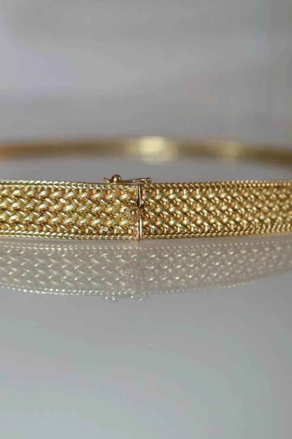 Collier Ras de Cou Rétro Or Jaune Maille Polonaise