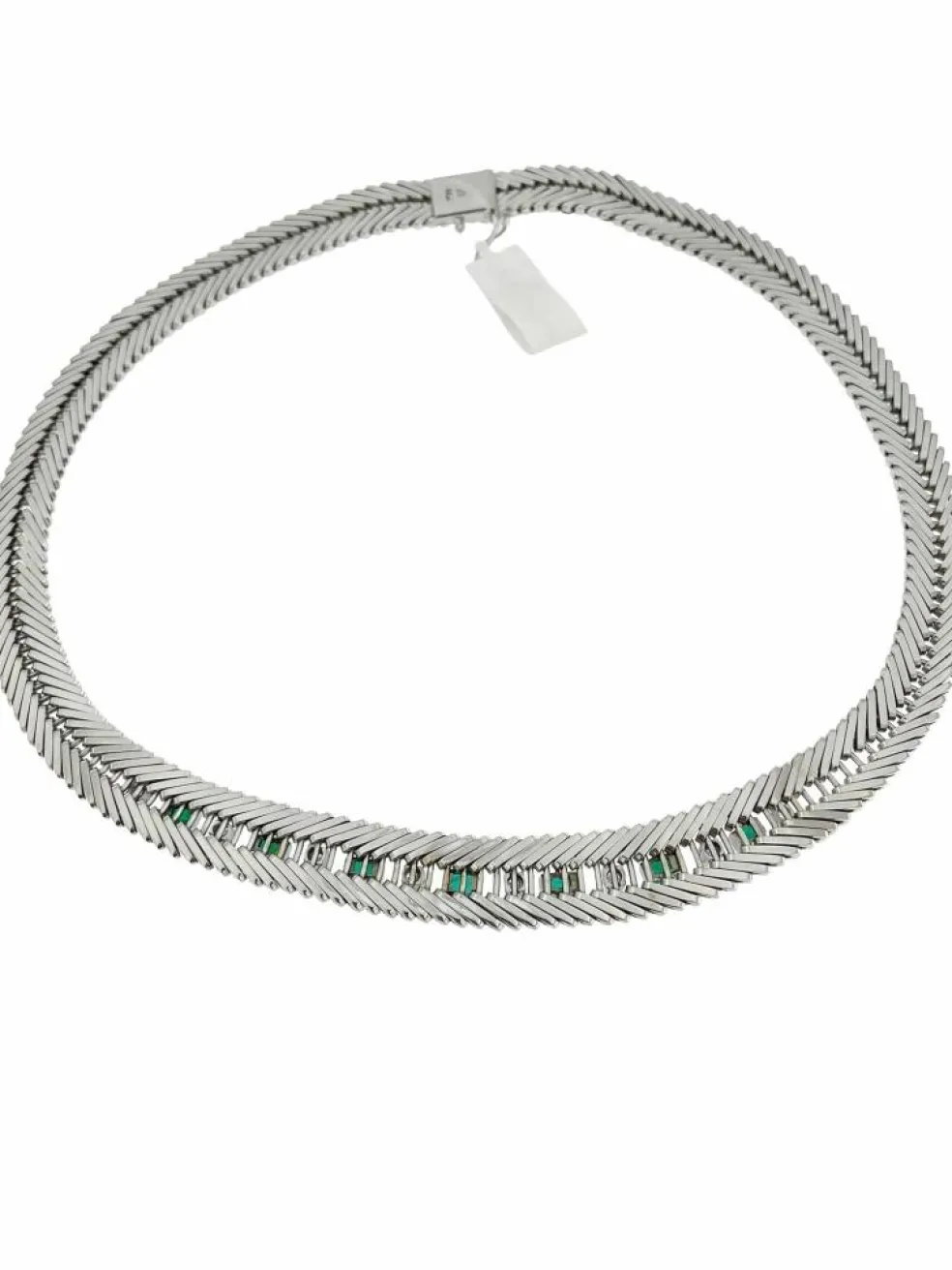 Collier ras du cou diamants et émeraudes certificat IGI