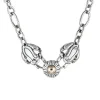 Collier ras du cou en corde de coton or et argent de Barry Kieselstein