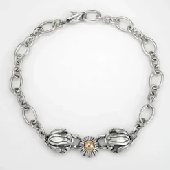 Collier ras du cou en corde de coton or et argent de Barry Kieselstein