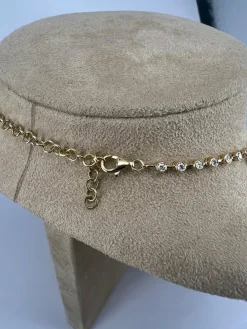 Collier ras du cou en saphir arc-en-ciel et diamant